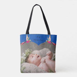 Best Mother Ever! Family Photo Hummingbird Tote Bag