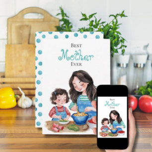 Best Mother Ever Mother Child Bonding Art Design Card