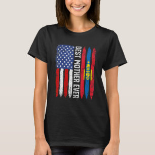 Best Mother Ever Mother's Day Mongolia Us Flag Re T-Shirt
