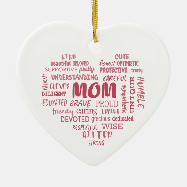 Best Mother qualities and mum characteristics Invi Ceramic Tree Decoration (Front)