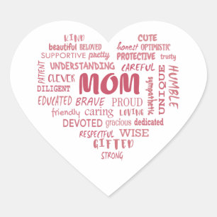 Best Mother qualities and mum characteristics Invi Heart Sticker