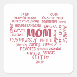 Best Mother qualities and mum characteristics Invi Square Sticker