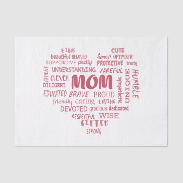 Best Mother qualities and mum characteristics Invi Tissue Paper (Front)