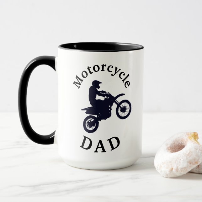 Best "MOTORCYCLE DAD" Ever! Father's Day Mug (With Donut)