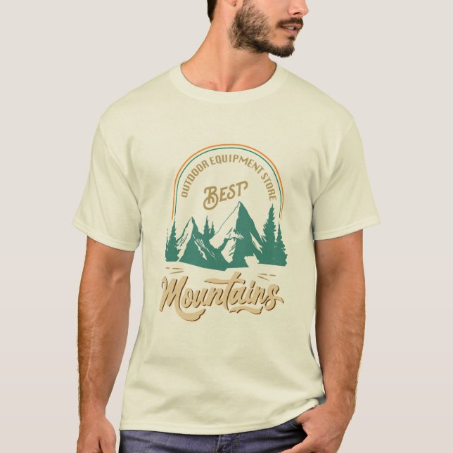 Best Mountains Outdoor Equipment Vintage T-Shirt (Front)