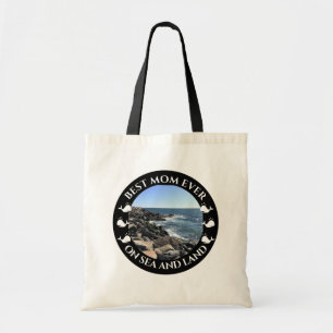 Best Mum Atlantic Ocean Waves of the Sea Black Tote Bag
