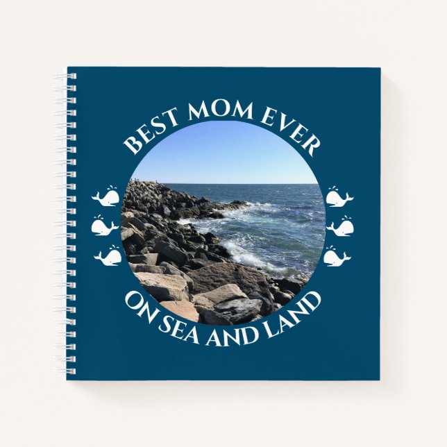 Best Mum Atlantic Ocean Waves of the Sea Blue Notebook (Front)