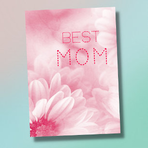 Best Mum best mum ever pastel elegant floral  Card
