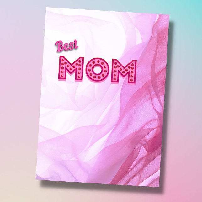 Best Mum best mum ever pink modern chic elegant Card (Creator Uploaded)