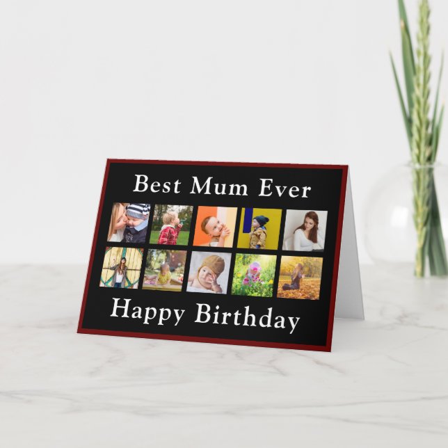 Best Mum Birthday Photo Collage InstagramTemplate Card (Front)