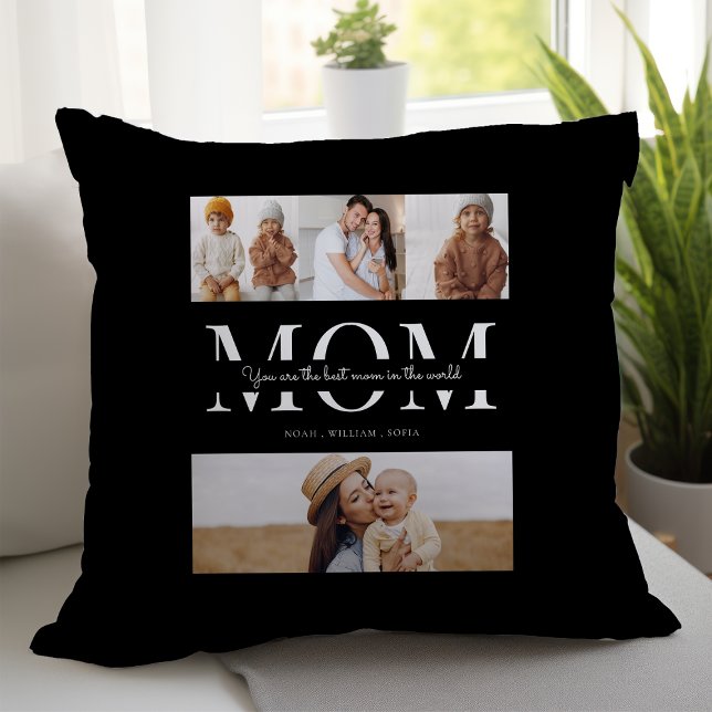 Best mum black and white 4 photo  cushion (Creator Uploaded)