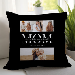 Best mum black and white 4 photo cushion
