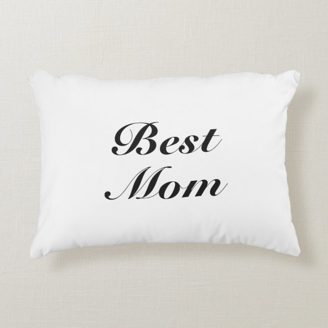 Best mum black white classic script elegant cute decorative cushion (Front)