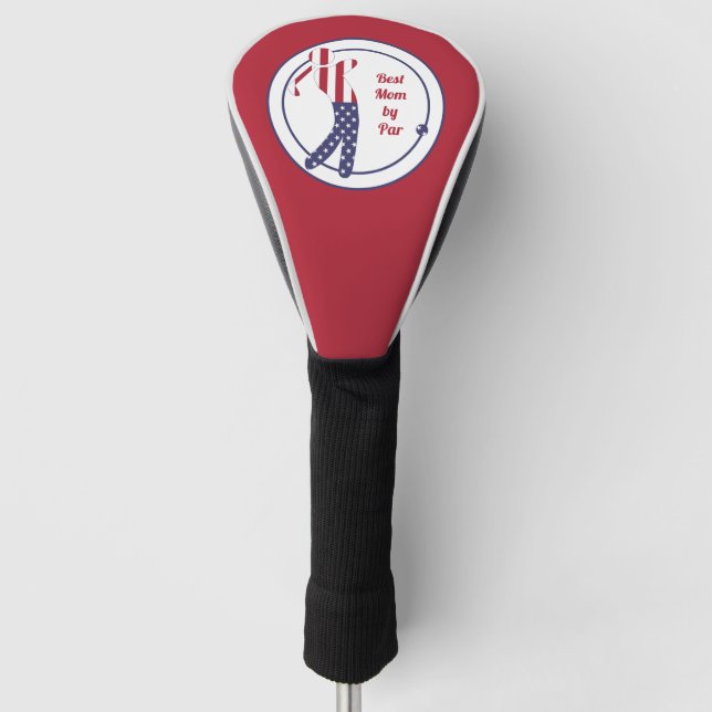 Best Mum by Par | American Flag Golf Player Head Cover (Front)