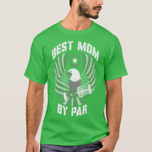 Best Mum By Par Disc Golf Mothers Day USA Flag Eag T-Shirt