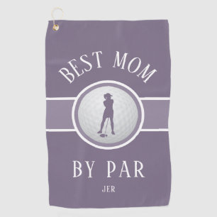 Best Mum By Par Golf Quote Monogrammed Purple Golf Towel