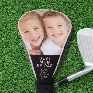 Best Mum By Par Photo Black Pink Golf Head Cover