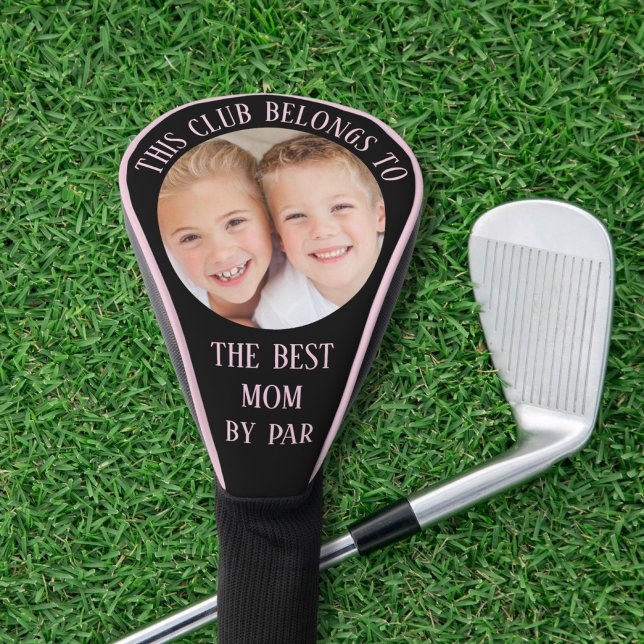 Best Mum By Par Photo Black Pink Golf Head Cover (Creator Uploaded)