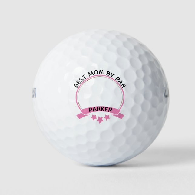 Best Mum By Par Pink Personalised Photo Golf Balls (Front)