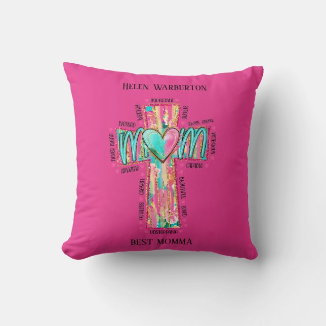 Best Mum Christian Personalised Cushion (Front)