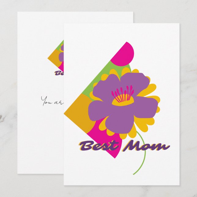 Best Mum Colourful Trendy Design (Front/Back)