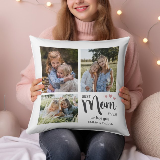 Best Mum Create Your Own Photo  Cushion (Best Mom Create Your Own Photo Throw Pillow by MINTIC DESIGN STUDIO)