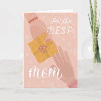 Best mum. Cute cartoon pink yellow mothers day 