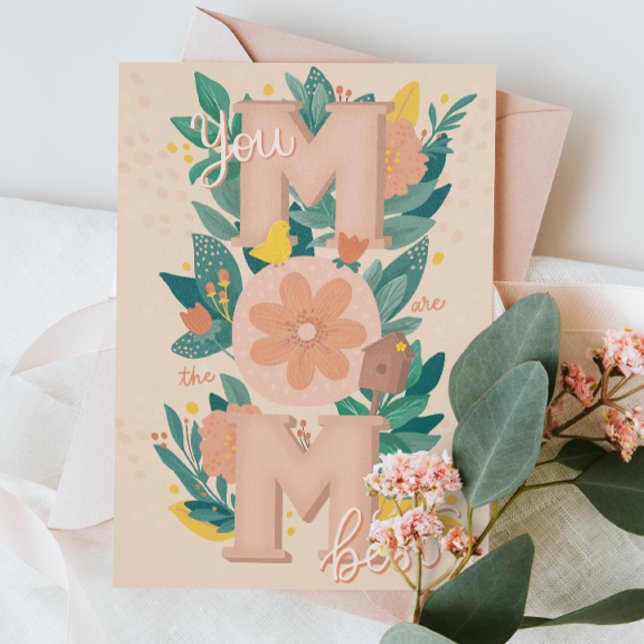 Best Mum. Cute floral garden lettering mothers day Holiday Card (Creator Uploaded)
