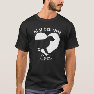 Best Mum Dog Ever Cute Black Dog Vintage White Hea T-Shirt