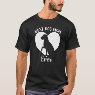 Best Mum Dog Ever Cute Black Dog Vintage White Hea T-Shirt
