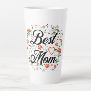 Best Mum Elegant Floral Design Latte Mug