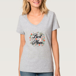 Best Mum Elegant Floral Design T-Shirt