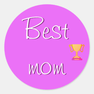 Best Mum Emoji Classic Round Sticker