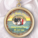 Best Mum Ever 0884 Gold Plated Necklace<br><div class="desc">Painting “Sailboat on Banderas Bay 0884” Collection

Personalise on the product page or click the "Customise" button for more design options.  Designed from my painting “Sailboat on Banderas Bay 0884” capturing a sailboat on Banderas Bay in Puerto Vallarta,  Mexico.  Matching products are available in this collection.</div>
