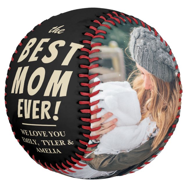 Best Mum Ever 2 Photo Collage Mother  Softball (Angled)