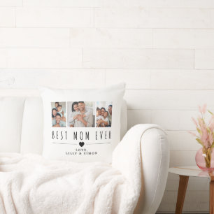 Best Mum Ever   3 Custom Family Photo  Cushion