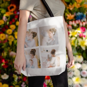 Best Mum Ever 4 Photo Collage Personalised Tote Bag