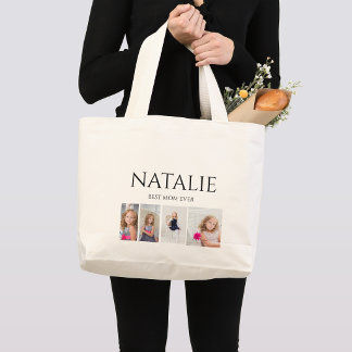 Best Mum Ever 4 Photo Large Tote Bag