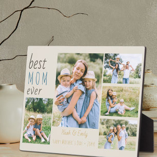 Best Mum Ever 5 Photo Collage Personalised Stone Plaque