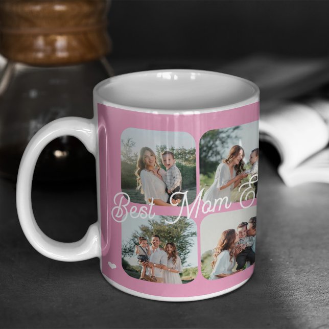 Best Mum Ever 7 photo collage personalised  Coffee Mug (Creator Uploaded)