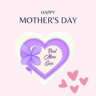 Best Mum Ever, and Purple Flower Heart Sticker