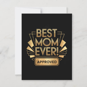 Best Mum Ever, Approved - Golden Text Design Postcard