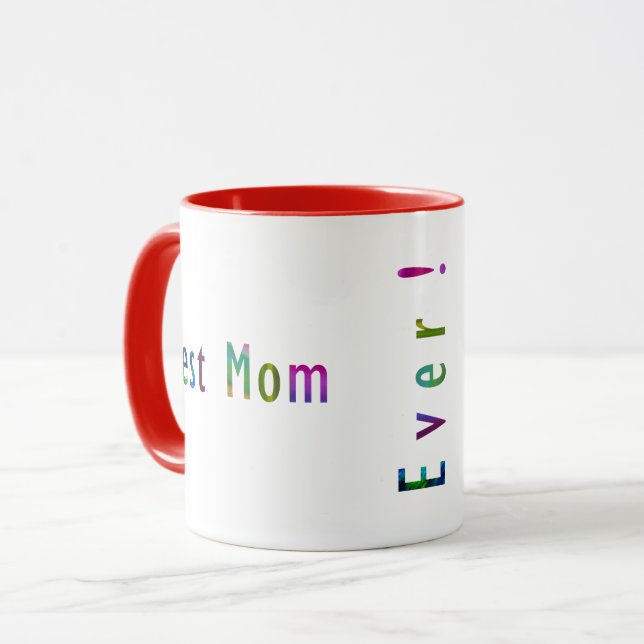 Best Mum Ever, Best Dad Ever in Fun Spring Colours Mug (Front Left)