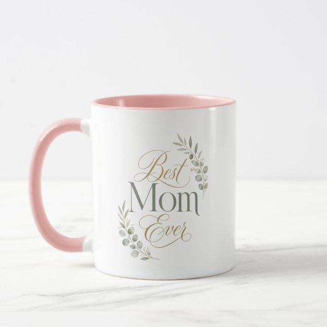 Best Mum Ever Birthday Botanical Design Mug (Left)