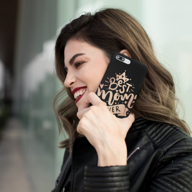 Best Mum Ever Black Gold Custom Name Mother's Day  Case-Mate iPhone Case (Creator Uploaded)