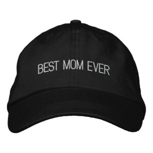 Best Mum Ever black white custom text cute modern  Embroidered Hat