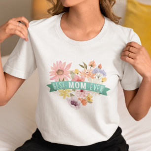 Best Mum Ever   Blooming Wildflowers Heart Photo Tri-Blend Shirt