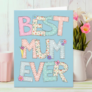 Best Mum Ever Blue Mothers Day Card