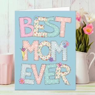 Best Mum Ever Blue Mothers Day Card