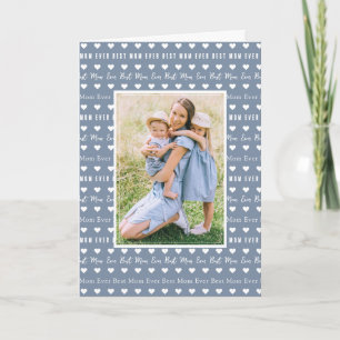 Best Mum Ever Blue Photo Mother's Day  Card